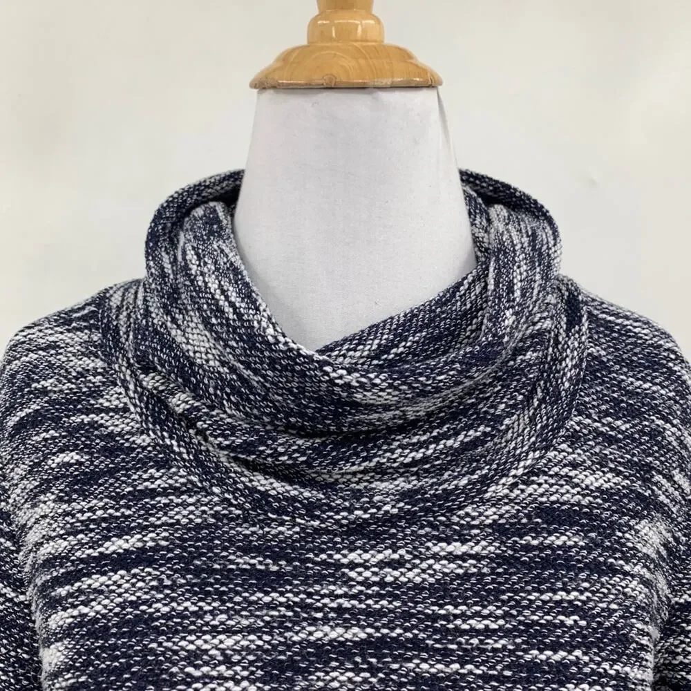 Caslon Tunic Sweater Womens S Small Cowl Neck Pullover Space Dye Pockets